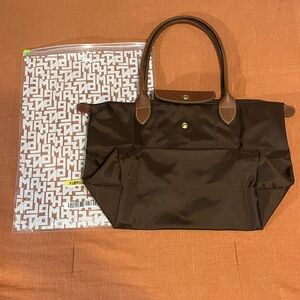Longchamp Dark Brown Tote Bag, size M